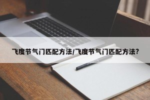 飞度节气门匹配方法/飞度节气门匹配方法?