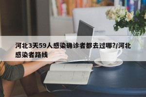 河北3天59人感染确诊者都去过哪?/河北感染者路线